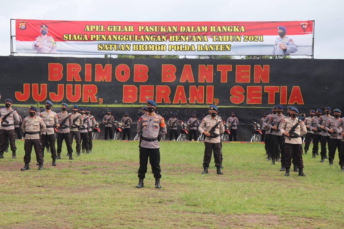 Brimob Polda Banten Siap Antisipasi Penanggulangan Bencana