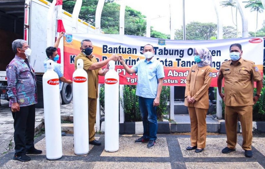 Pemkot Tangsel Terima Bantuan Tabung Oksigen dari PT. Pratama