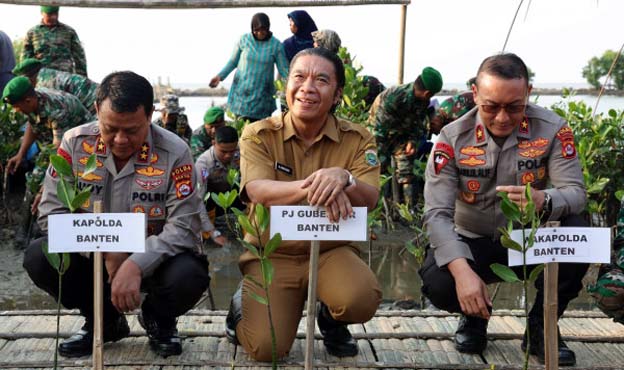 Pj Gubernur Banten Hadiri Penanaman Mangrove Serentak