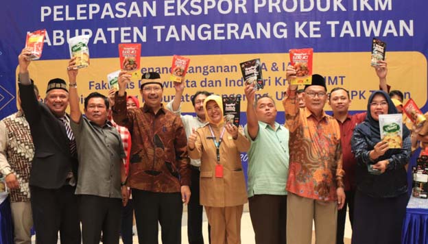 Pemkab Tangerang Bersama UMT Lepas Produk Makanan IKM ke Taiwan