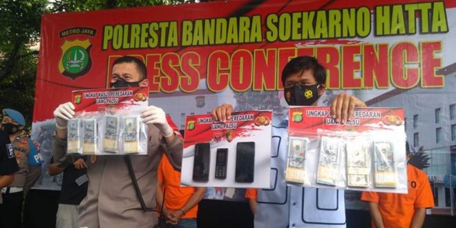 Polres Bandara Soetta Tangkap 3 Pelaku Pemilik Uang US Dolar Palsu