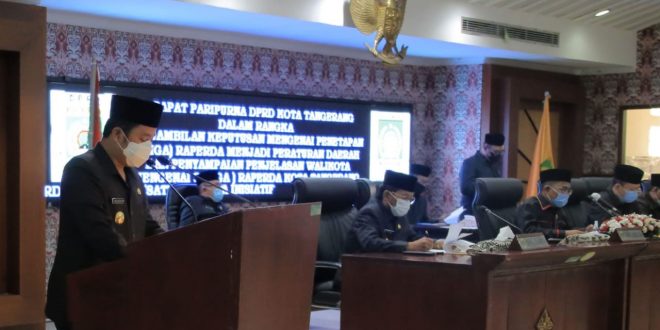 Paripurna DPRD: Wali Kota Tangerang Sampaikan Jawaban Tiga Buah Raperda