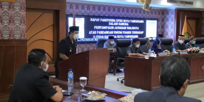 Walikota Tangerang Beri Jawaban atas Tiga Raperda Dalam Rapat Paripurna DPRD