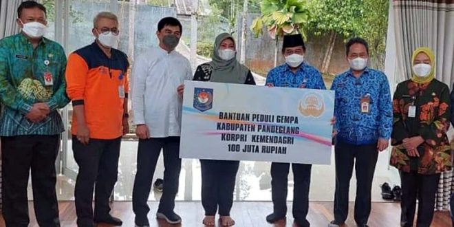 Korpri Kemendagri Berikan Bantuan untuk Korban Gempa di Pandeglang