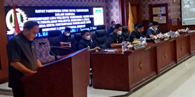 DPRD Kota Tangerang Sampaikan Dua Raperda Inisiatif Dalam Rapat Paripurna