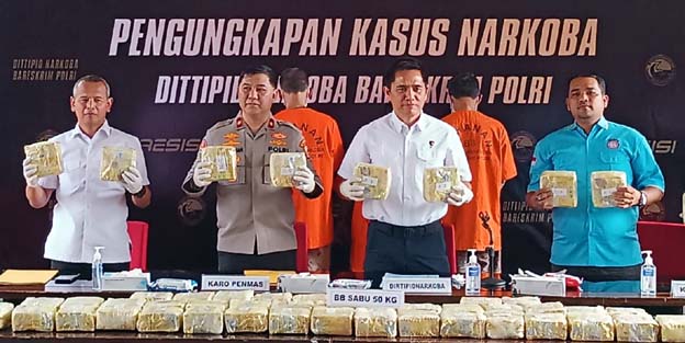 Polri Gagalkan Peredaran Sabu Seberat 50 Kg Jaringan Malaysia