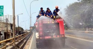 BPBD Kota Tangerang Intensifkan Penyemprotan Jalan Protokol