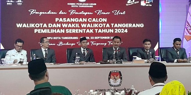 KPU Kota Tangerang Undi Nomer Urut Tiga Paslon Pilkada 2024
