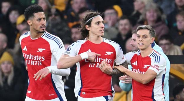 Calafiori Bawa Arsenal Kalahkan Wolverhampton 1-0 di Molineux