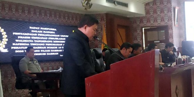 Paripurna DPRD, Fraksi Minta Raperda Perubahan Pajak dan Retribusi Daerah Berorientasi ke Masyarakat