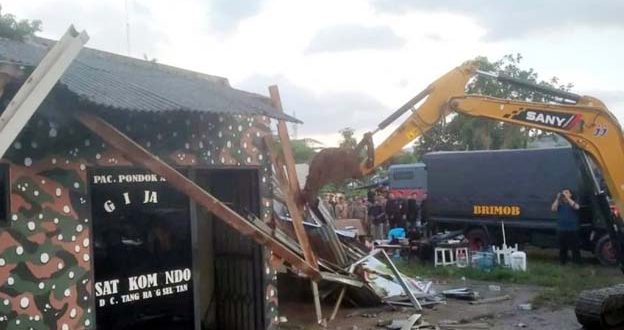 Polisi Bongkar Bangunan GRIB Jaya di Lahan Milik BMKG Tangsel