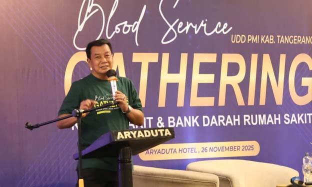Maesyal Rasyid Hadiri Blood Service Unit Donor Darah PMI Kabupaten Tangerang