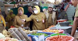 Wabup Intan Monitoring Harga Komoditi di Pasar Kelapa Dua